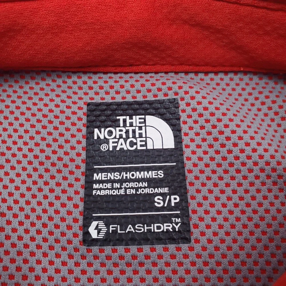 North Face Shirt Mens Small Red Horizon Polo Short Sleeve Outdoor Flashdry Golf